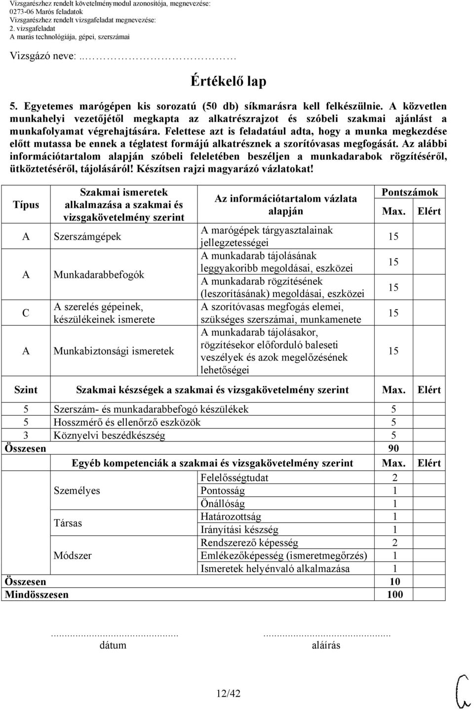 Felettese azt is feladatául adta, hogy a munka megkezdése előtt mutassa be ennek a téglatest formájú alkatrésznek a szorítóvasas megfogását.
