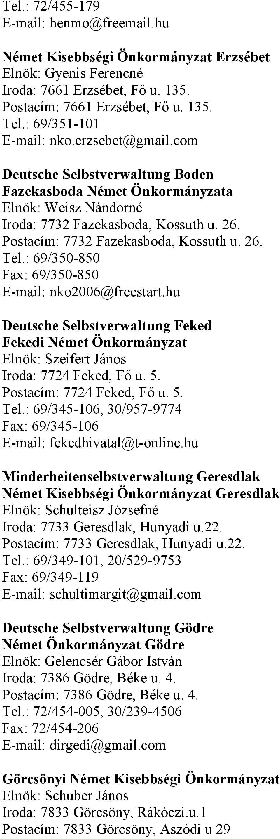 Postacím: 7732 Fazekasboda, Kossuth u. 26. Tel.: 69/350-850 Fax: 69/350-850 E-mail: nko2006@freestart.