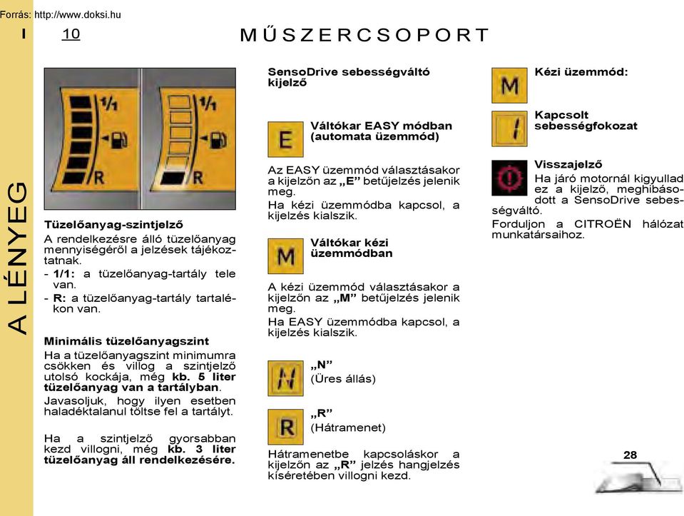 Minimális tüzelőanyagszint Ha a tüzelőanyagszint minimumra csökken és villog a szintjelző utolsó kockája, még kb. 5 liter tüzelőanyag van a tartályban.