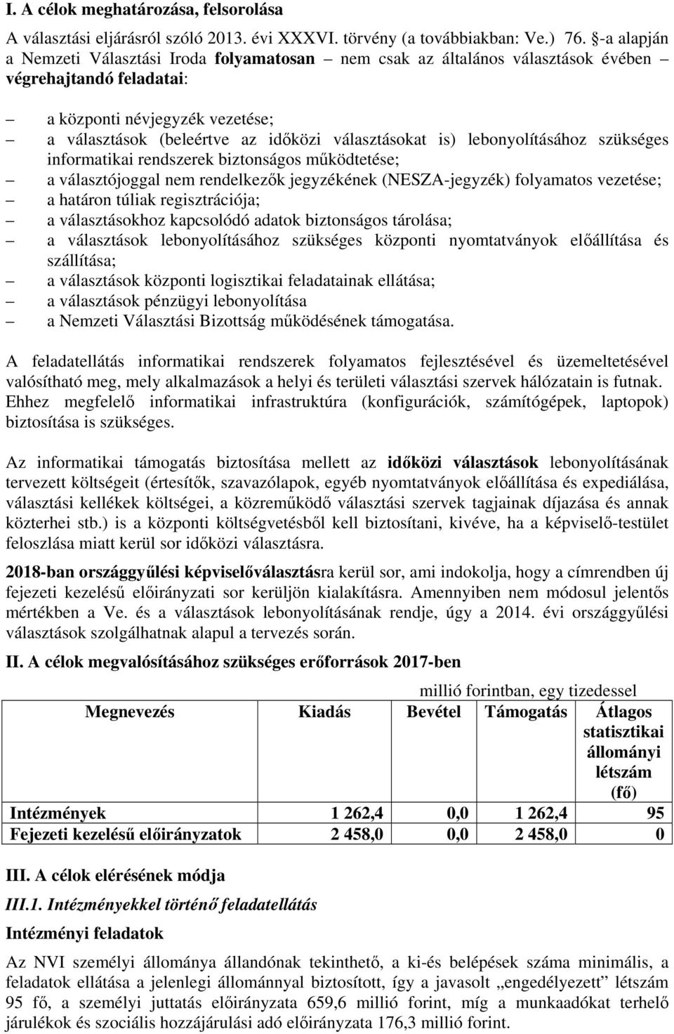 is) lebonyolításához szükséges informatikai rendszerek biztonságos működtetése; a választójoggal nem rendelkezők jegyzékének (NESZA-jegyzék) folyamatos vezetése; a határon túliak regisztrációja; a