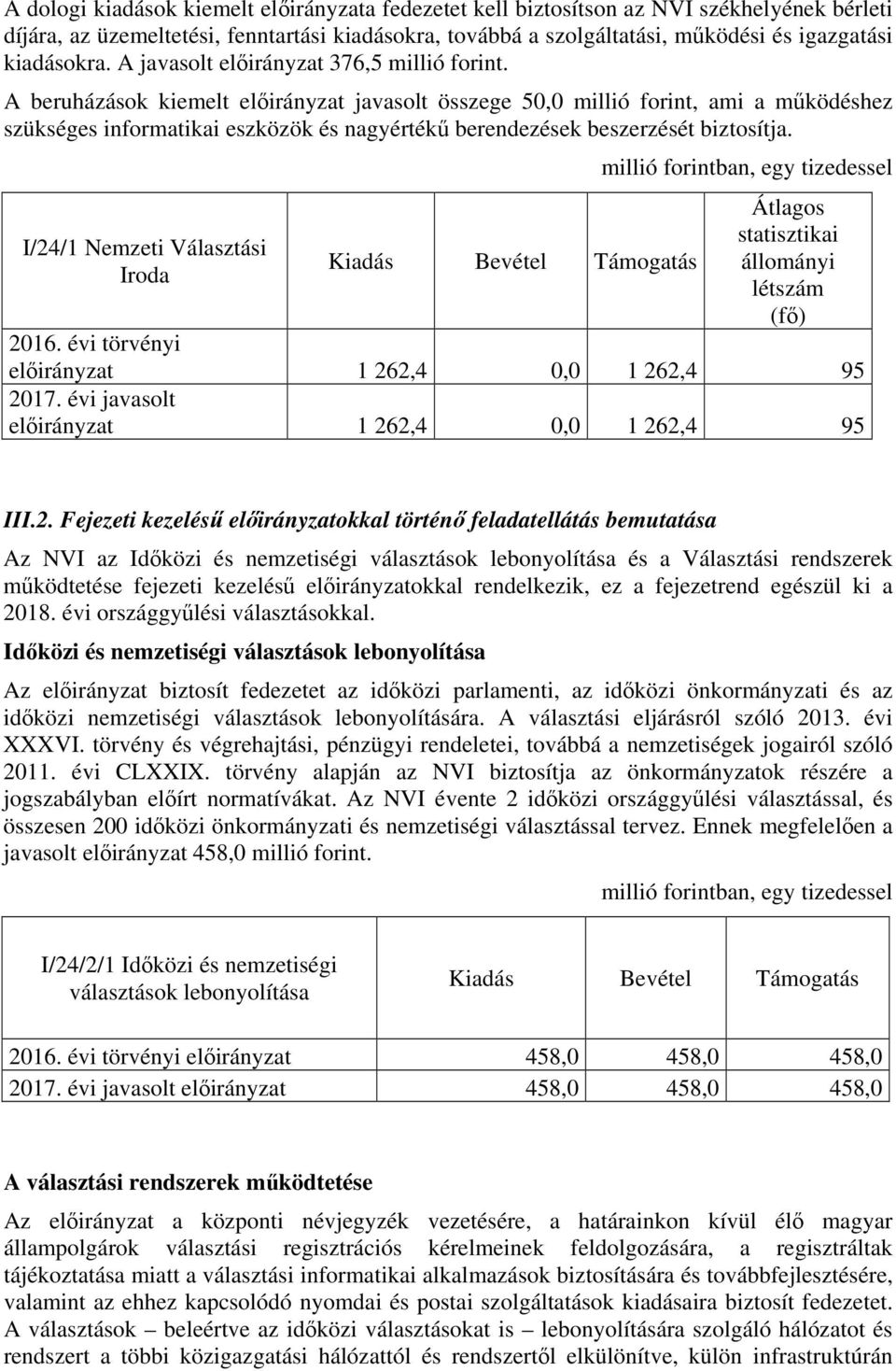 A beruházások kiemelt előirányzat javasolt összege 50,0 millió forint, ami a működéshez szükséges informatikai eszközök és nagyértékű berendezések beszerzését biztosítja.