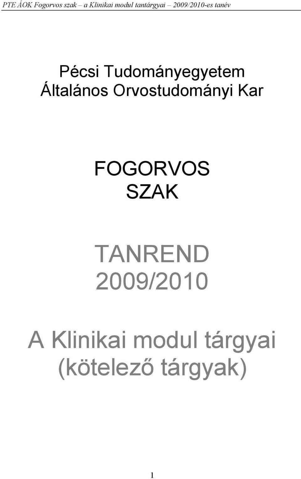 SZAK TANREND 2009/2010 A