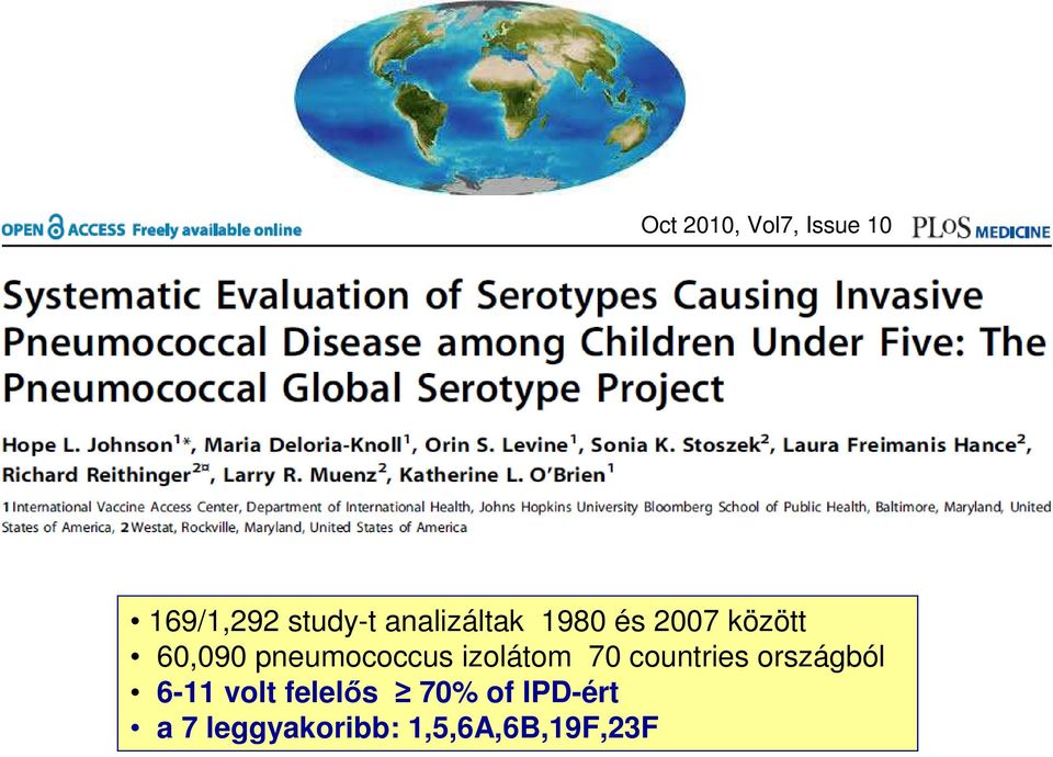 pneumococcus izolátom 70 countries országból