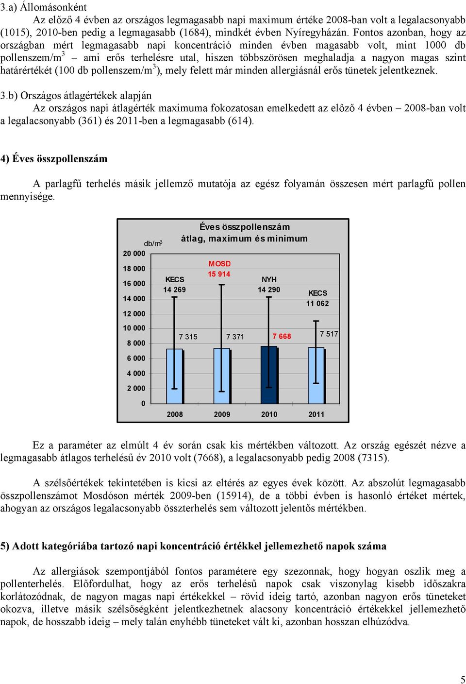 szint határértékét (100 db pollenszem/m 3 