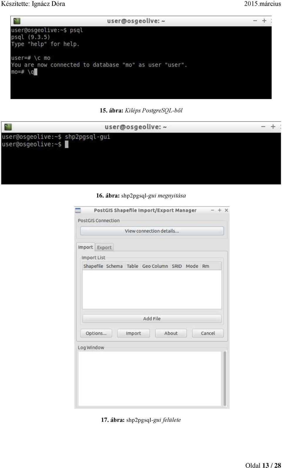 ábra: shp2pgsql-gui