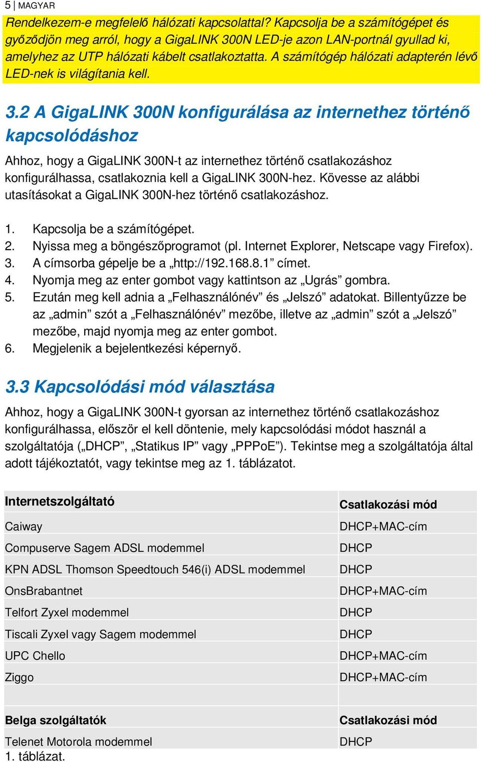 A számítógép hálózati adapterén lévő LED-nek is világítania kell. 3.