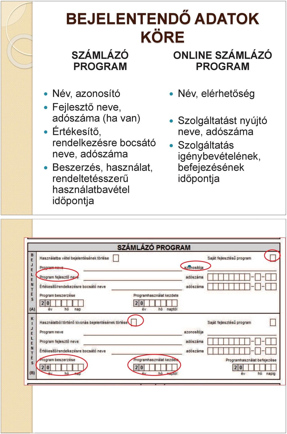 Beszerzés, használat, rendeltetésszerű használatbavétel időpontja Név, elérhetőség