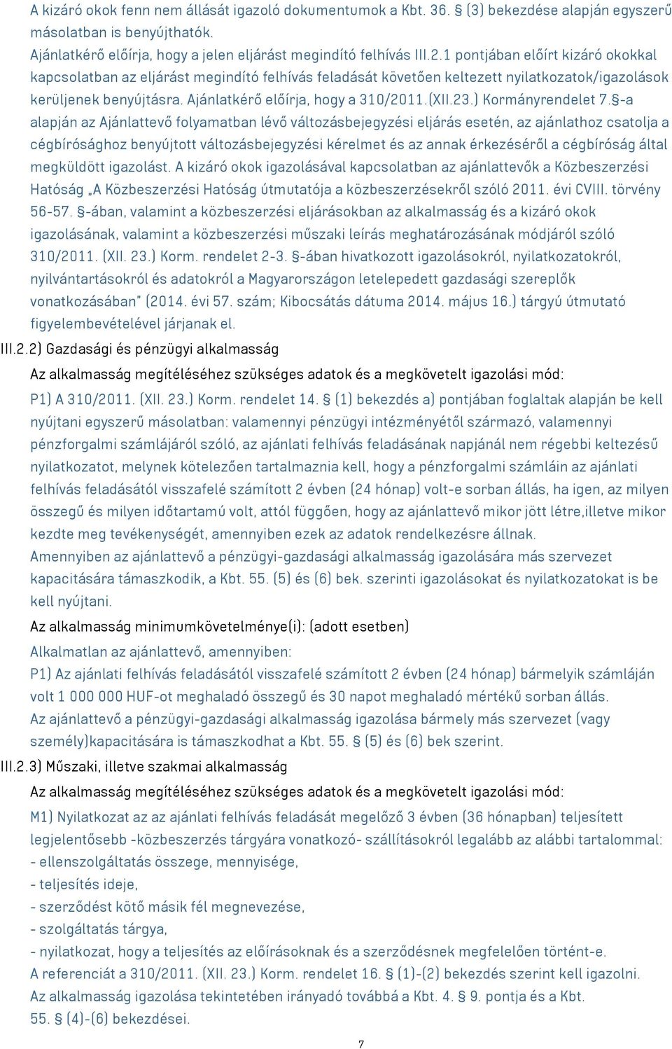 23.) Kormányrendelet 7.