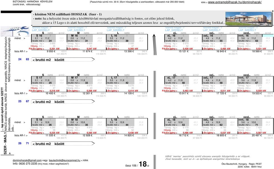 elő-tervezünk, ami műszakilag teljesen azonos lesz az engedély/bejelentési tervvel/látvány fotókkal... S 16 3 M 16 4 L 16 5 xl. 16 6 xxl. 16 7 xxxl.