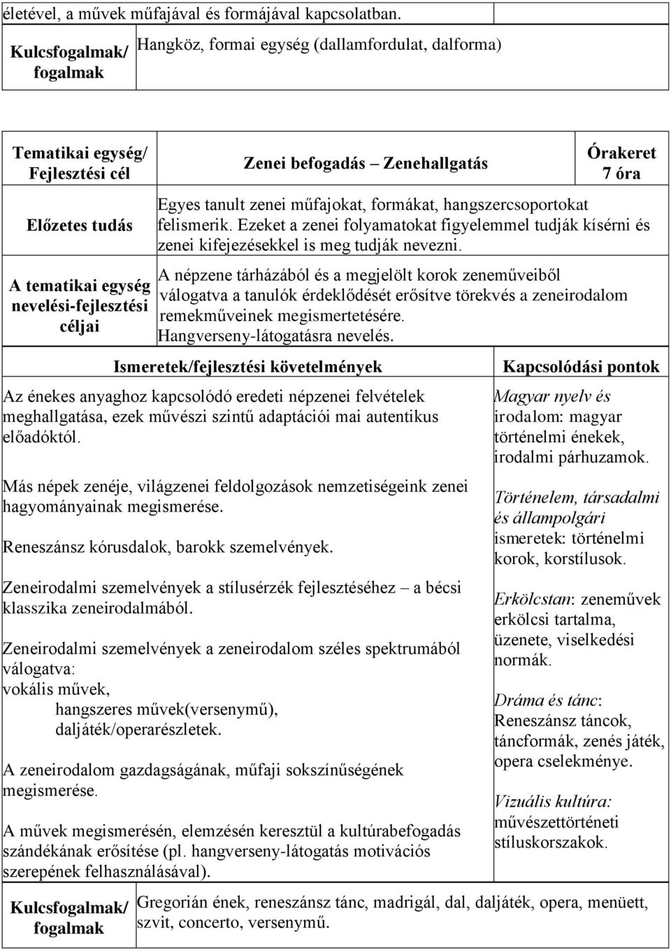 Ezeket a zenei folyamatokat figyelemmel tudják kísérni és zenei kifejezésekkel is meg tudják nevezni.