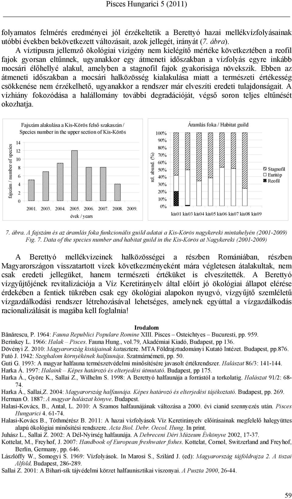 amelyben a stagnofil fajok gyakorisága növekszik.