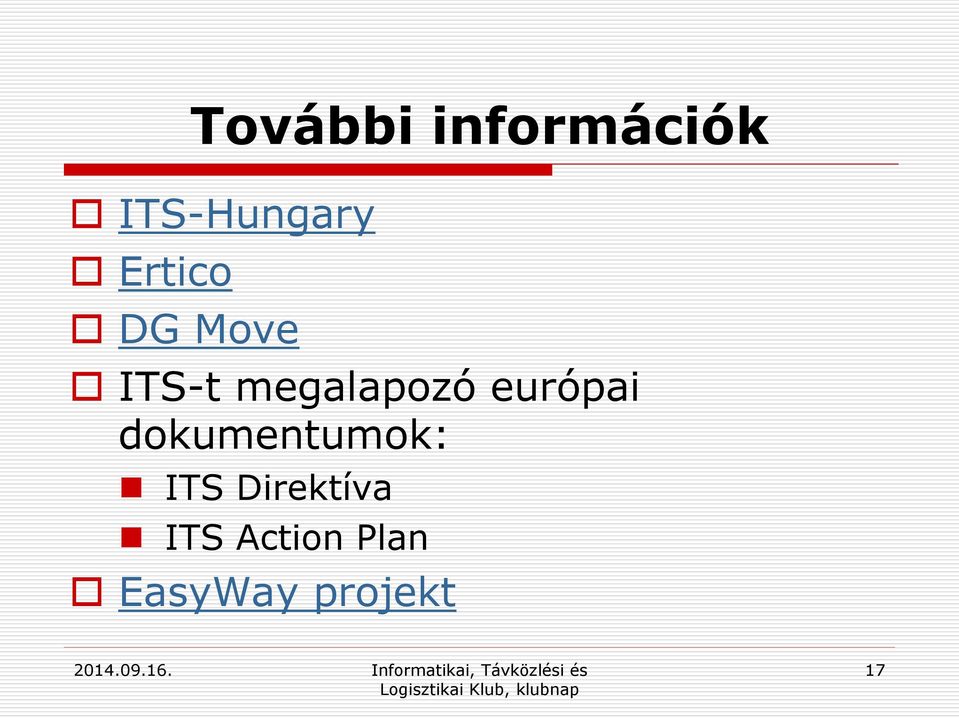 európai dokumentumok: ITS