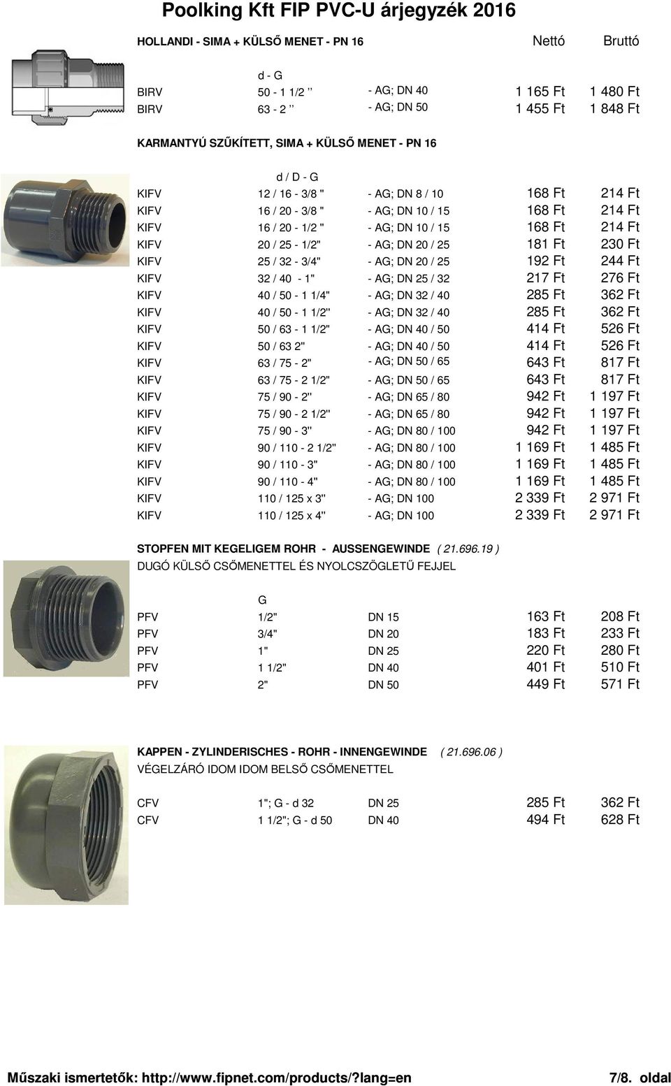 25 / 32-3/4" - AG; DN 20 / 25 192 Ft 244 Ft KIFV 32 / 40-1" - AG; DN 25 / 32 217 Ft 276 Ft KIFV 40 / 50-1 1/4" - AG; DN 32 / 40 285 Ft 362 Ft KIFV 40 / 50-1 1/2'' - AG; DN 32 / 40 285 Ft 362 Ft KIFV