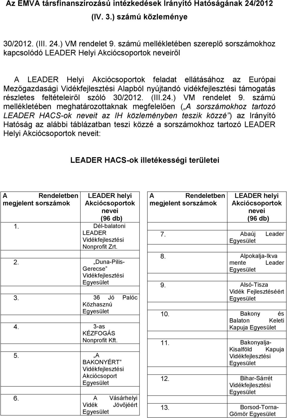 szóló 30/2012. (III.24.) VM rendelet 9.