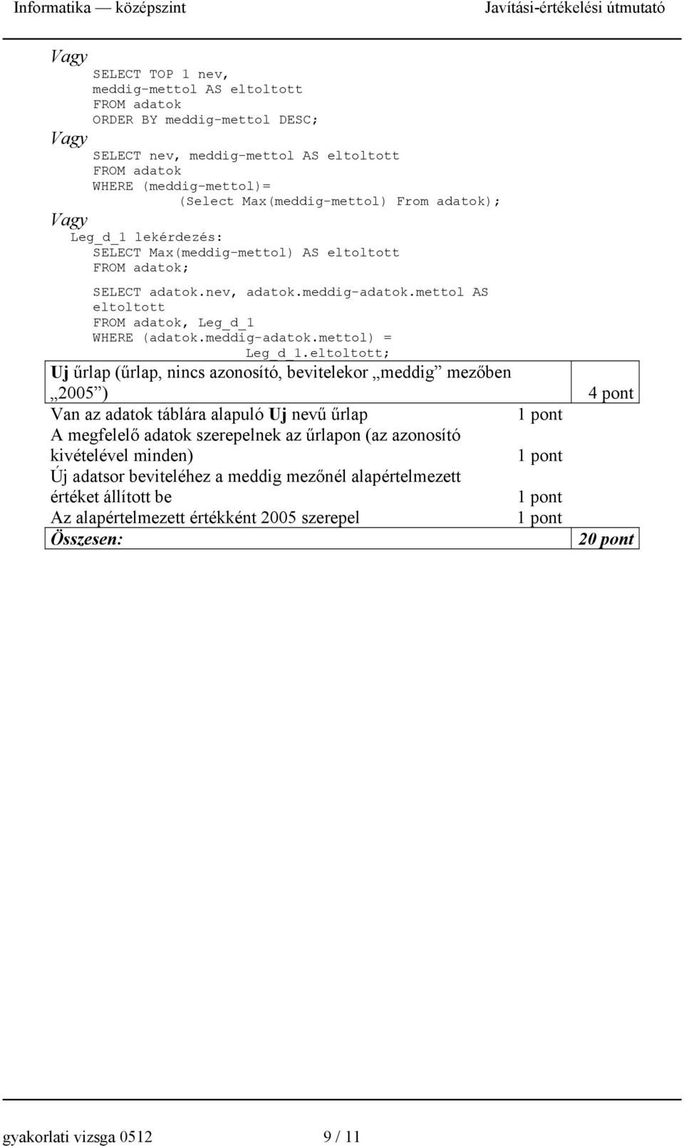 meddig-adatok.mettol) = Leg_d_1.