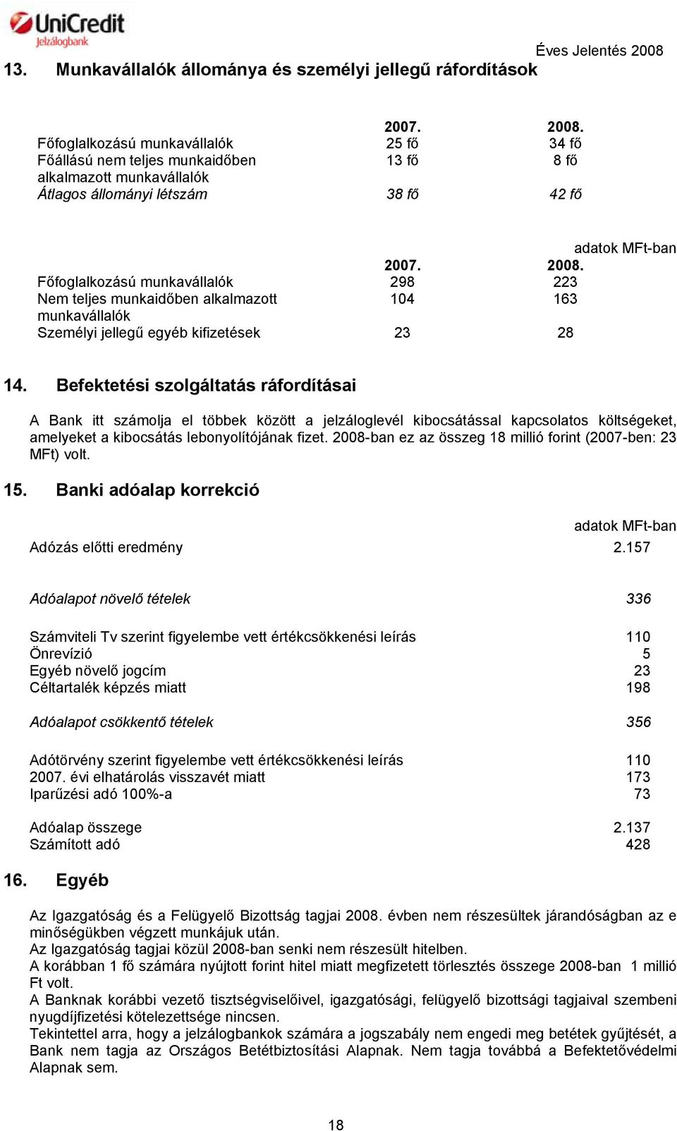 Főfoglalkozású munkavállalók 298 223 Nem teljes munkaidőben alkalmazott 104 163 munkavállalók Személyi jellegű egyéb kifizetések 23 28 14.