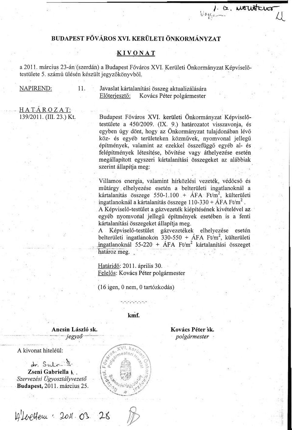kerületi Önkormányzat Képviselőtestülete a 450/2009. (IX. 9.