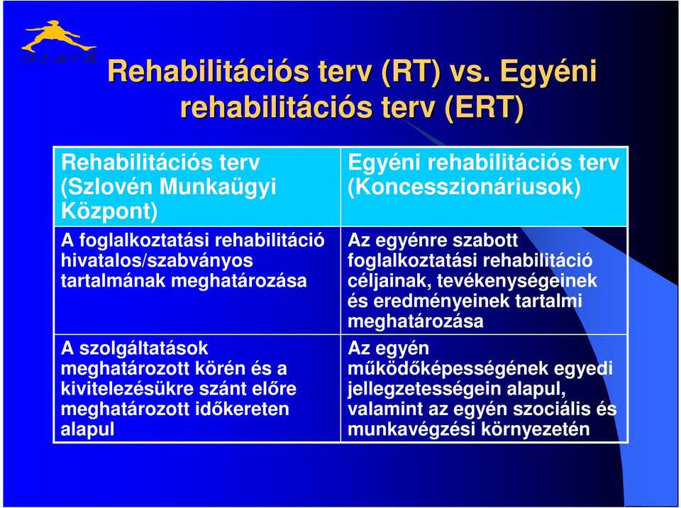 tartalmának meghatározása A szolgáltatások meghatározott körén és a kivitelezésükre szánt előre meghatározott időkereten alapul Egyéni