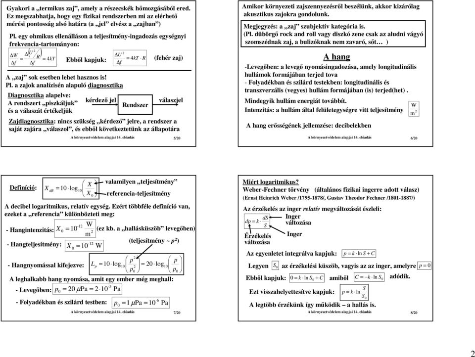 a zajok analízisén alapuló diagnosztika Diagnosztika alapelve: A rendszert piszkáljuk és a válaszát értékeljük kérdezı jel Rendszer válaszjel Zajdiagnosztika: nincs szükség kérdezı jelre, a rendszer