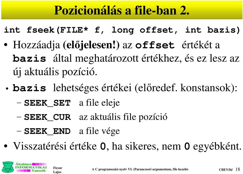 bazis lehetséges értékei (elÿredef.