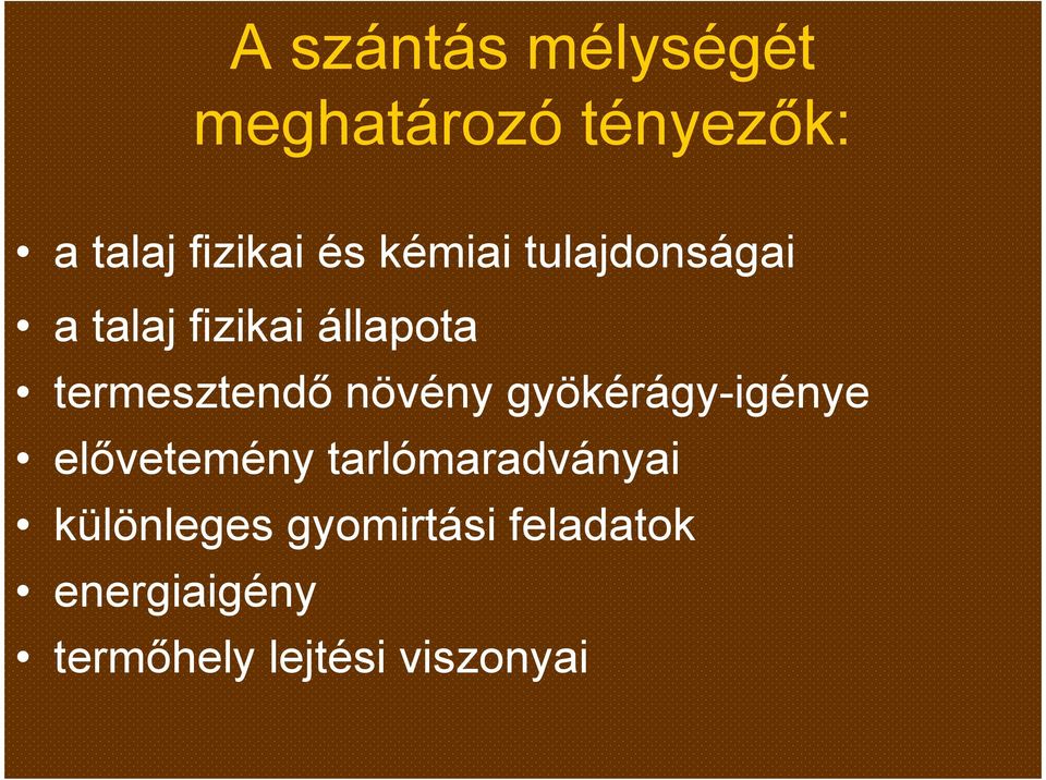 növény gyökérágy-igénye elővetemény tarlómaradványai