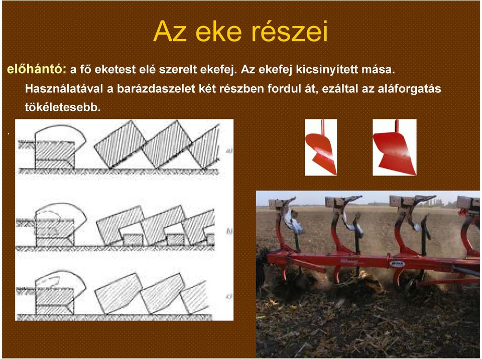Használatával a barázdaszelet két részben