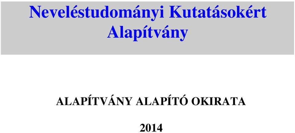 Alapítvány