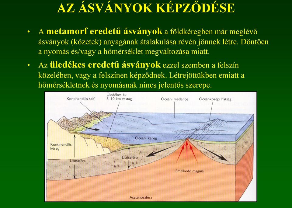 Döntően a nyomás és/vagy a hőmérséklet megváltozása miatt.