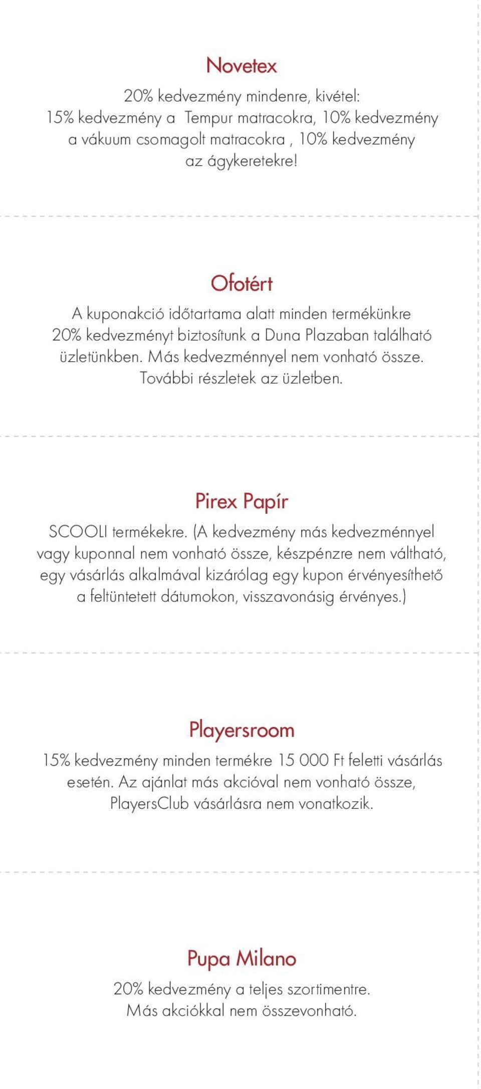 Pirex Papír SCOOLI termékekre.