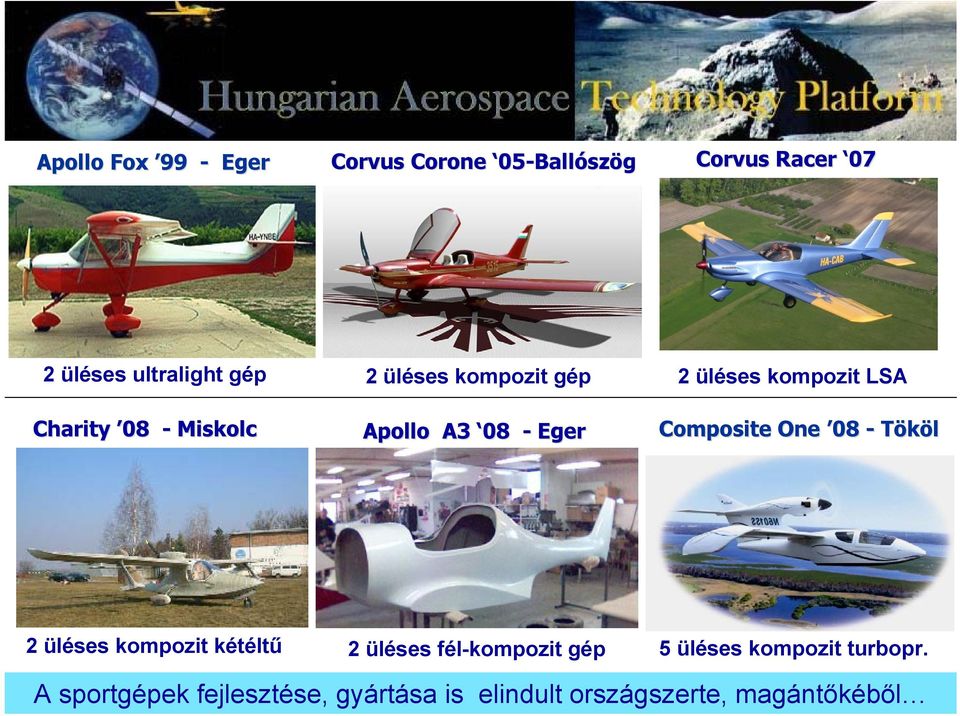 Composite One 08 - Tököl 2 üléses kompozit kétéltű 2 üléses fél-kompozit gép 5 üléses