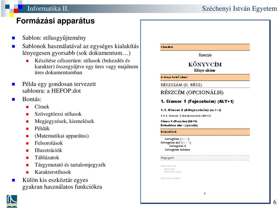 tervezett sablonra: a HEFOP.