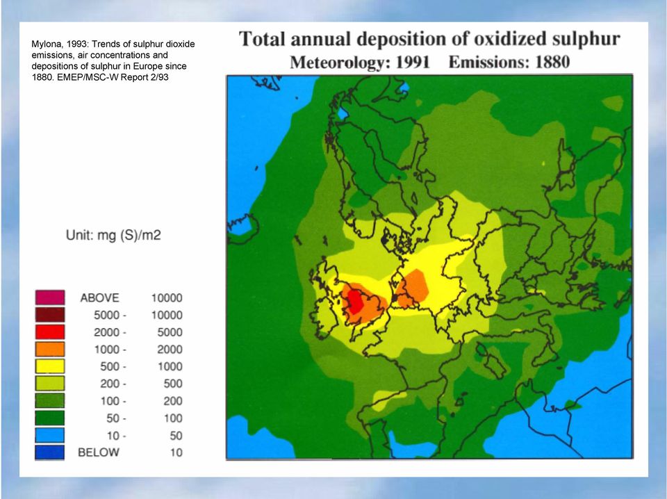 concentrations and depositions of