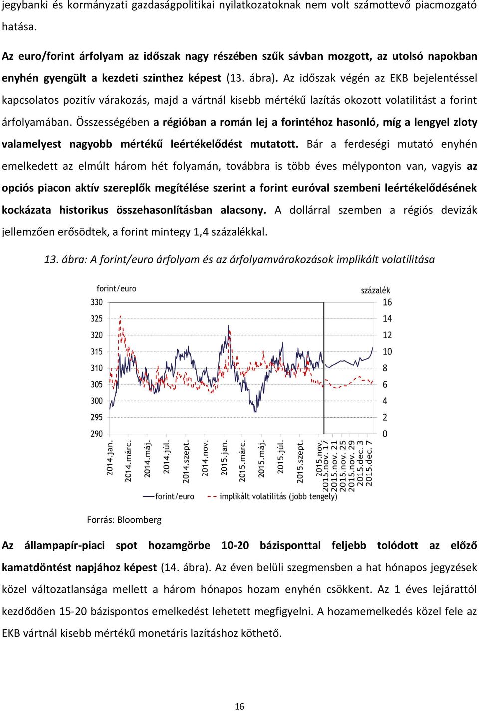 Az időszak végén az EKB bejelentéssel kapcsolatos pozitív várakozás, majd a vártnál kisebb mértékű lazítás okozott volatilitást a forint árfolyamában.