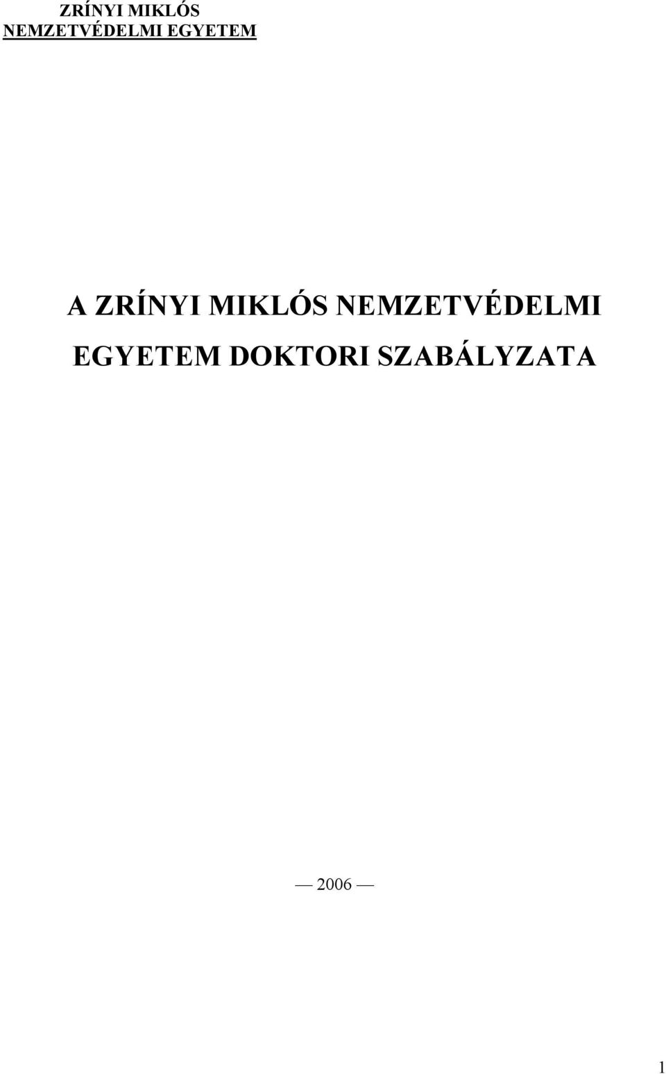 NEMZETVÉDELMI EGYETEM