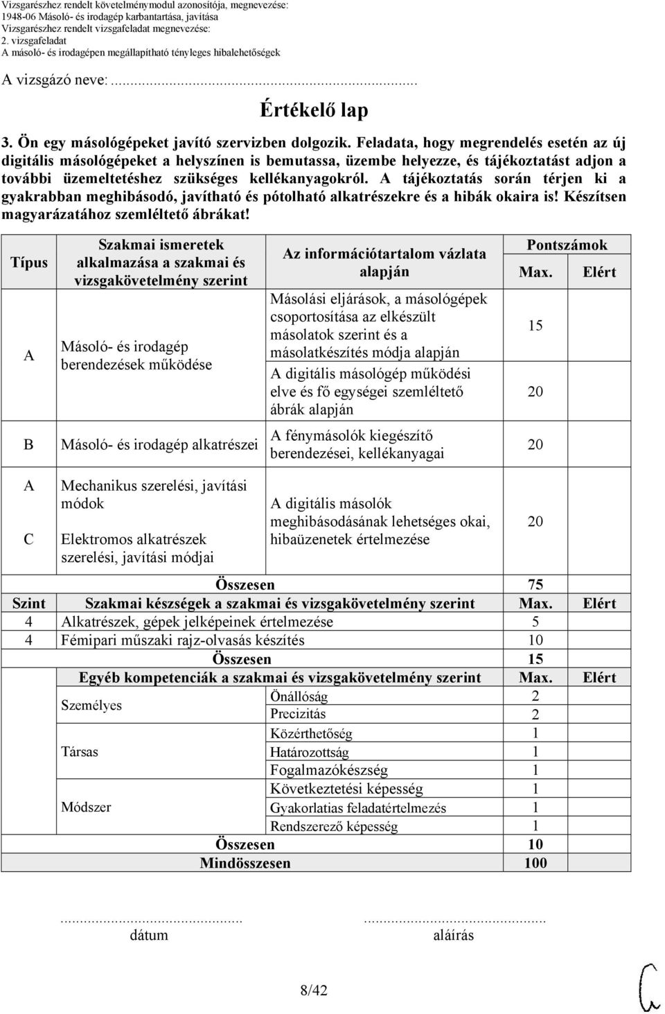 Másoló- és irodagép műszerész Másoló- és irodagép műszerész - PDF Ingyenes  letöltés