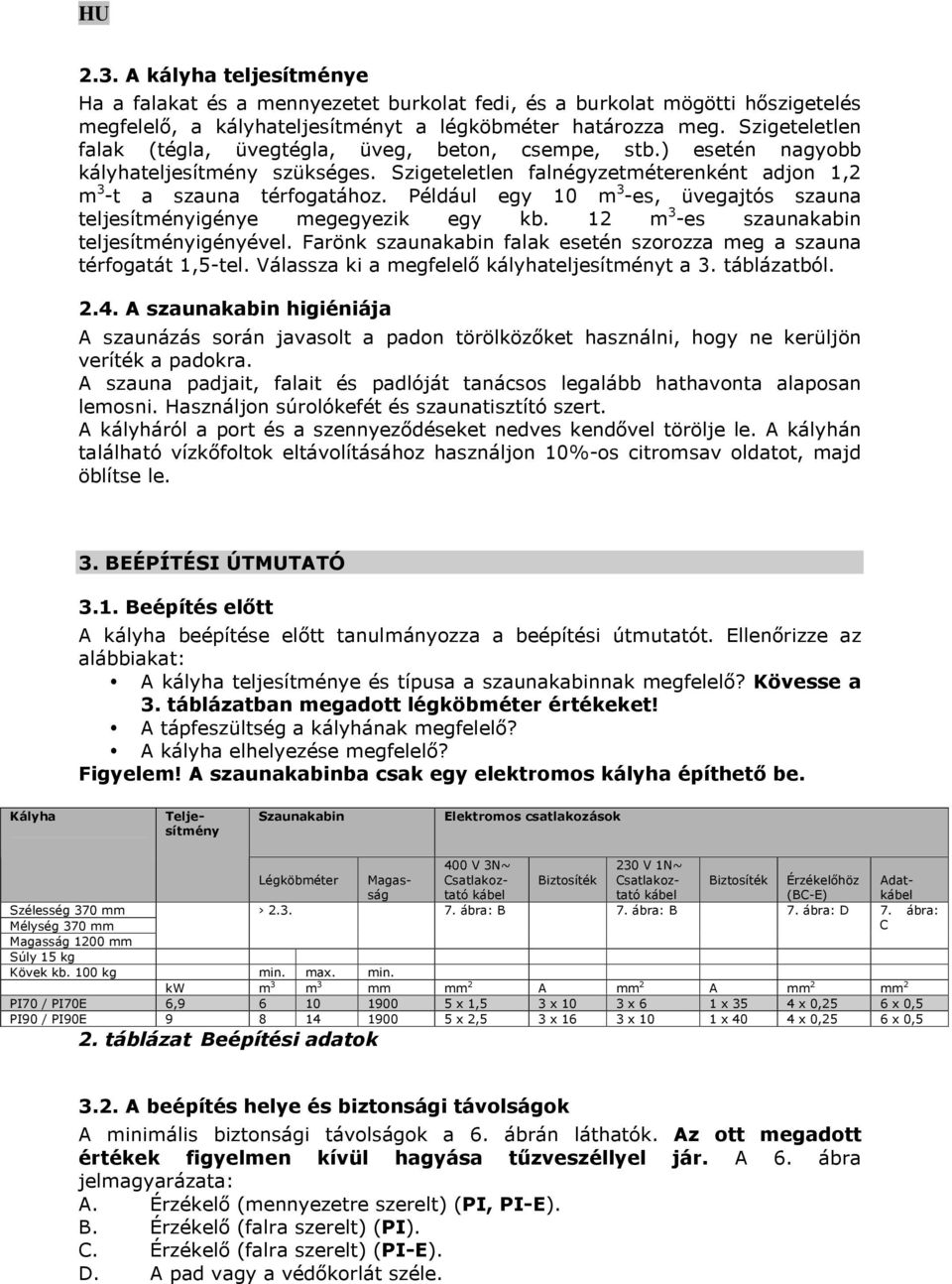 Például egy 10 m 3 -es, üvegajtós szauna teljesítményigénye megegyezik egy kb. 12 m 3 -es szaunakabin teljesítményigényével. Farönk szaunakabin falak esetén szorozza meg a szauna térfogatát 1,5-tel.