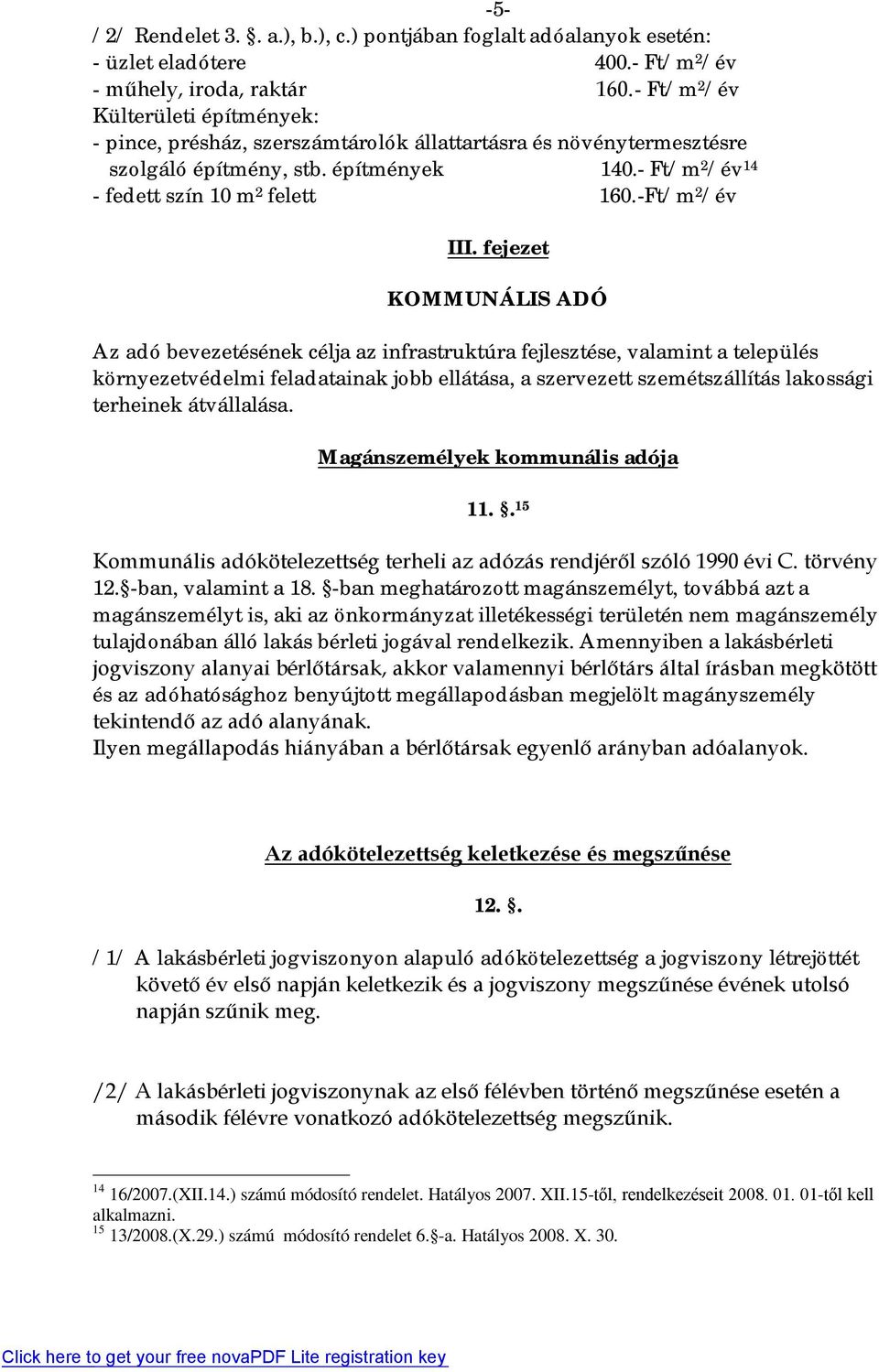 -Ft/m 2 /év III.