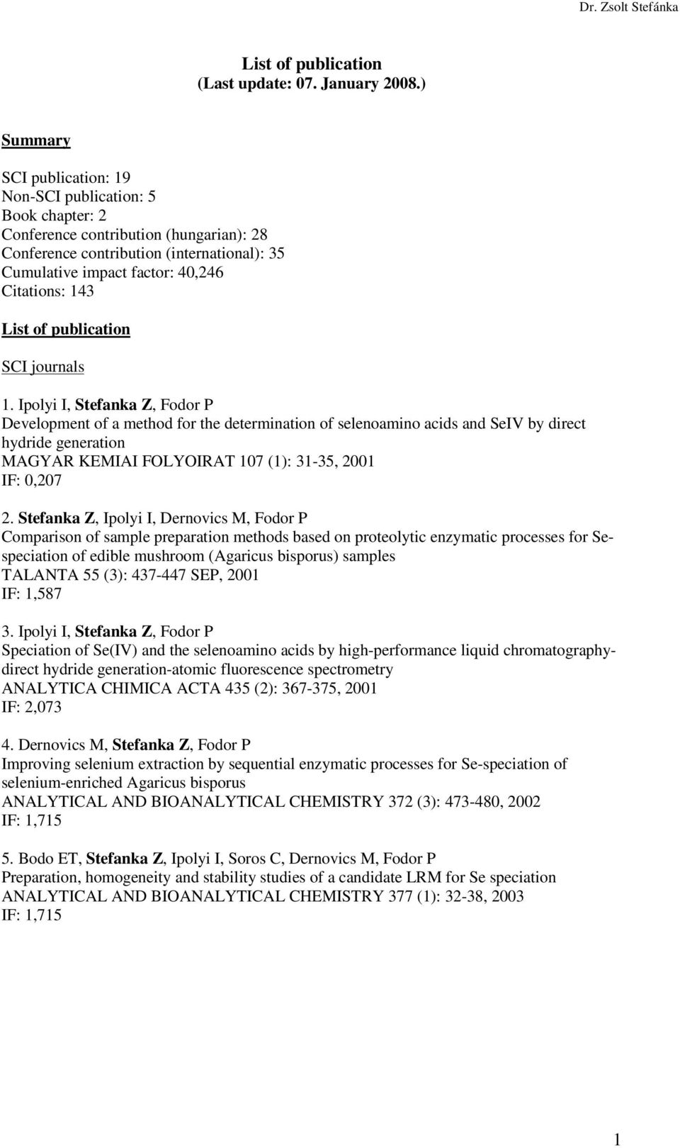 143 List of publication SCI journals 1.