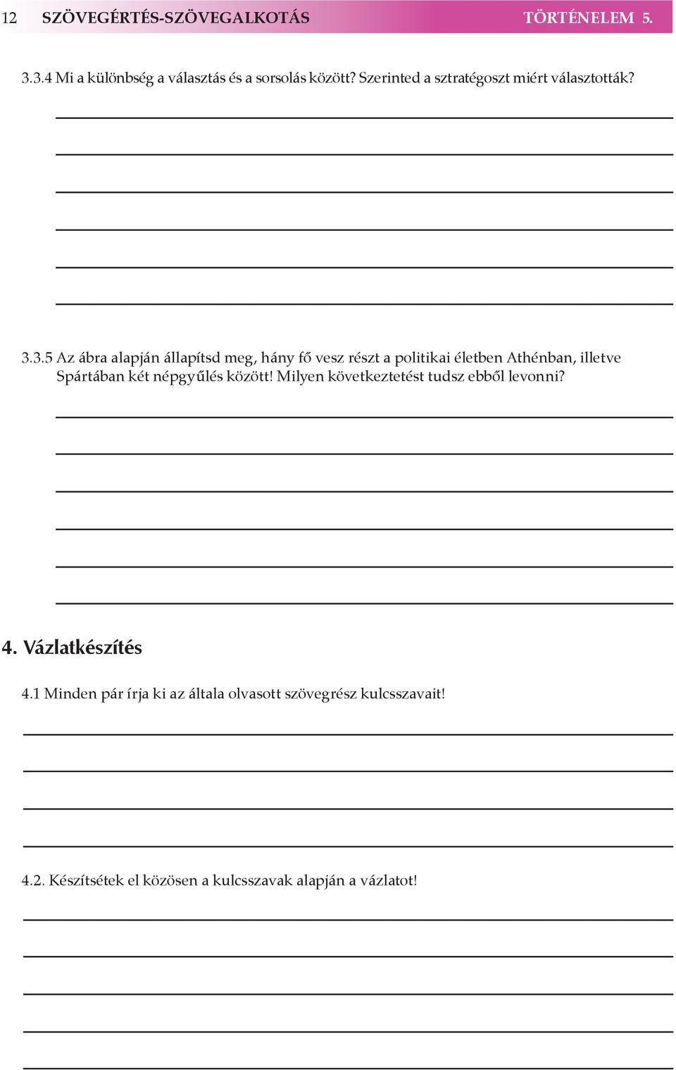 3.5 Az ábra alapján állapítsd meg, hány fő vesz részt a politikai életben Athénban, illetve Spártában két