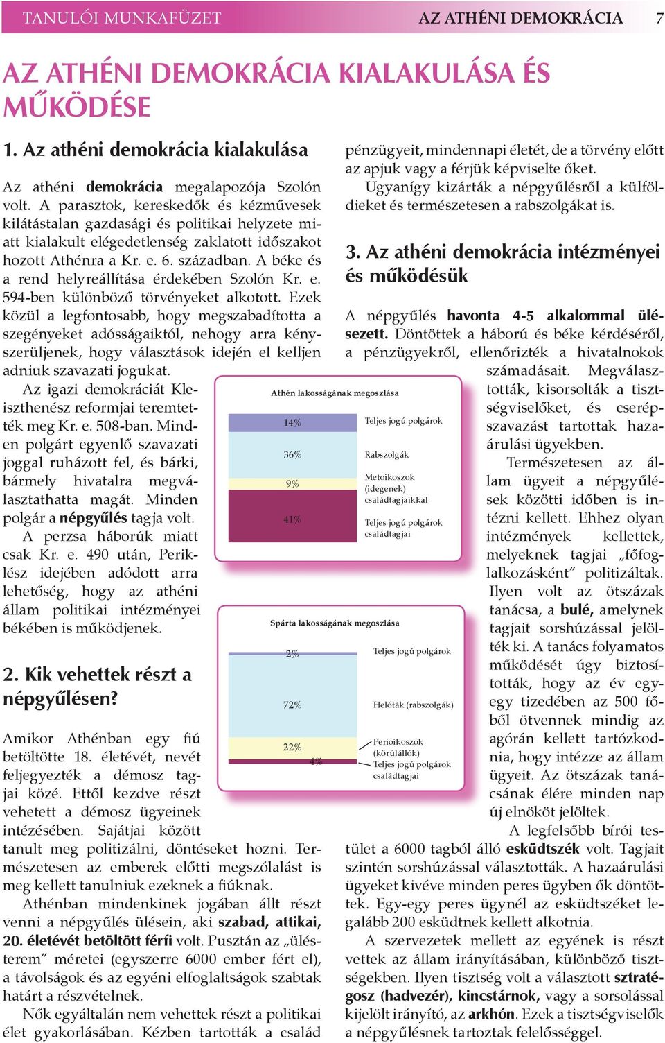 A béke és a rend helyreállítása érdekében Szolón Kr. e. 594-ben különböző törvényeket alkotott.