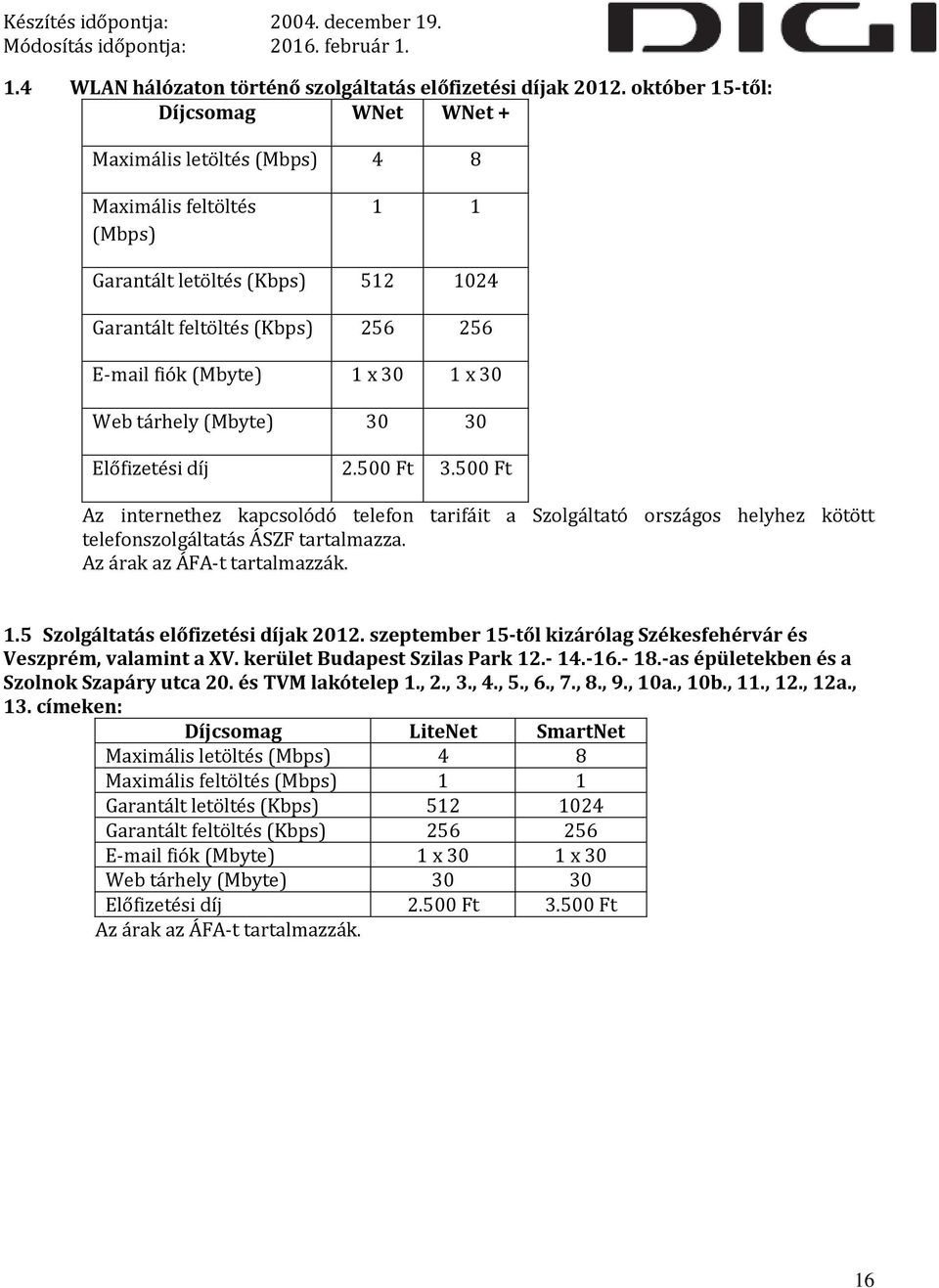 30 Web tárhely (Mbyte) 30 30 Előfizetési díj 2.500 Ft 3.500 Ft Az internethez kapcsolódó telefon tarifáit a Szolgáltató országos helyhez kötött telefonszolgáltatás ÁSZF tartalmazza.