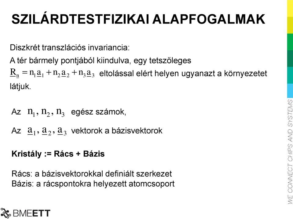 n 1a1 n2 a2 n3 a3 eltolással elért helyen ugyanazt a környezetet Az Az n a 1 n2,, n 1 a2, 3, a