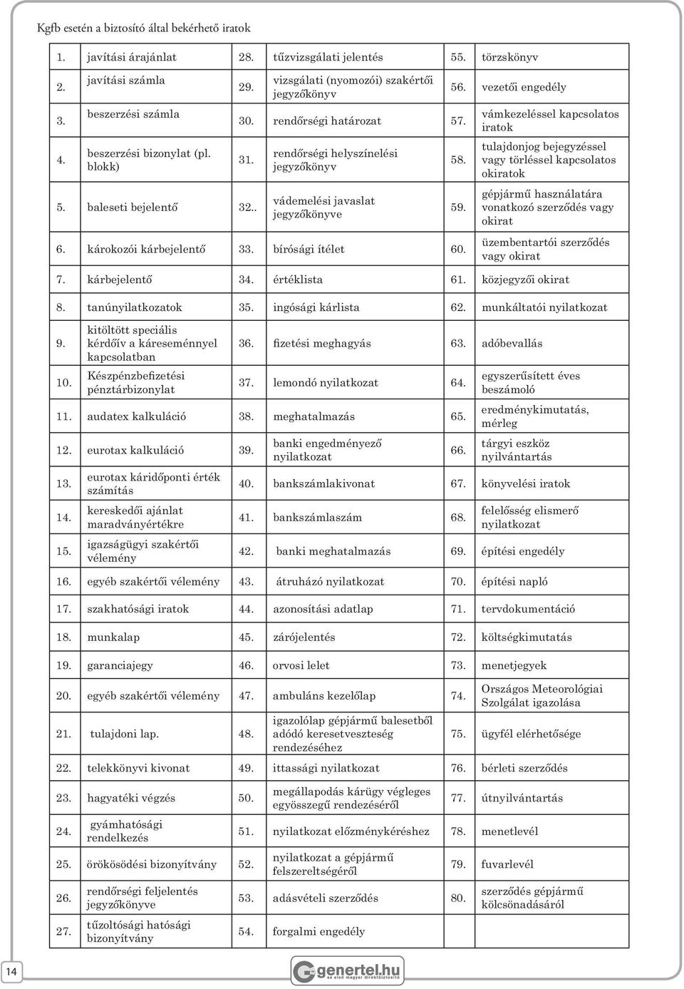 . rendőrségi helyszínelési jegyzőkönyv vádemelési javaslat jegyzőkönyve 6. károkozói kárbejelentő 33. bírósági ítélet 60. 58. 59.