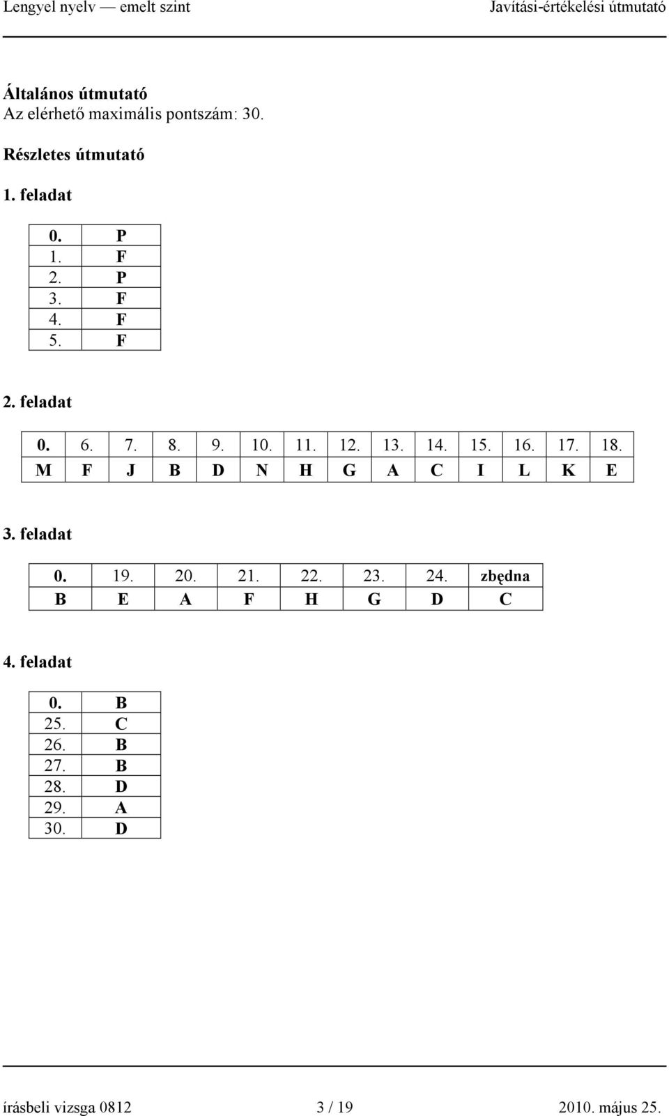 M F J B D N H G A C I L K E 3. feladat 0. 19. 20. 21. 22. 23. 24. zbędna B E A F H G D C 4.