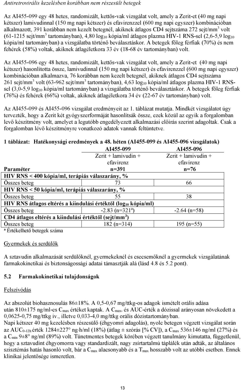 kópia/ml átlagos plazma HIV-1 RNS-sel (2,6-5,9 log 10 kópia/ml tartományban) a vizsgálatba történő beválasztáskor.