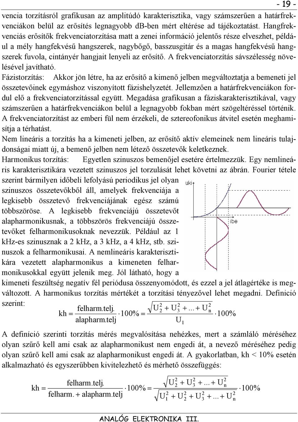 hangjai lenyeli az erősíő. A frekvenciaorzíás sávszélesség növelésével javíhaó.