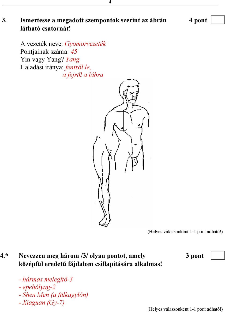 Yang Haladási iránya: fentről le, a fejről a lábra 4.