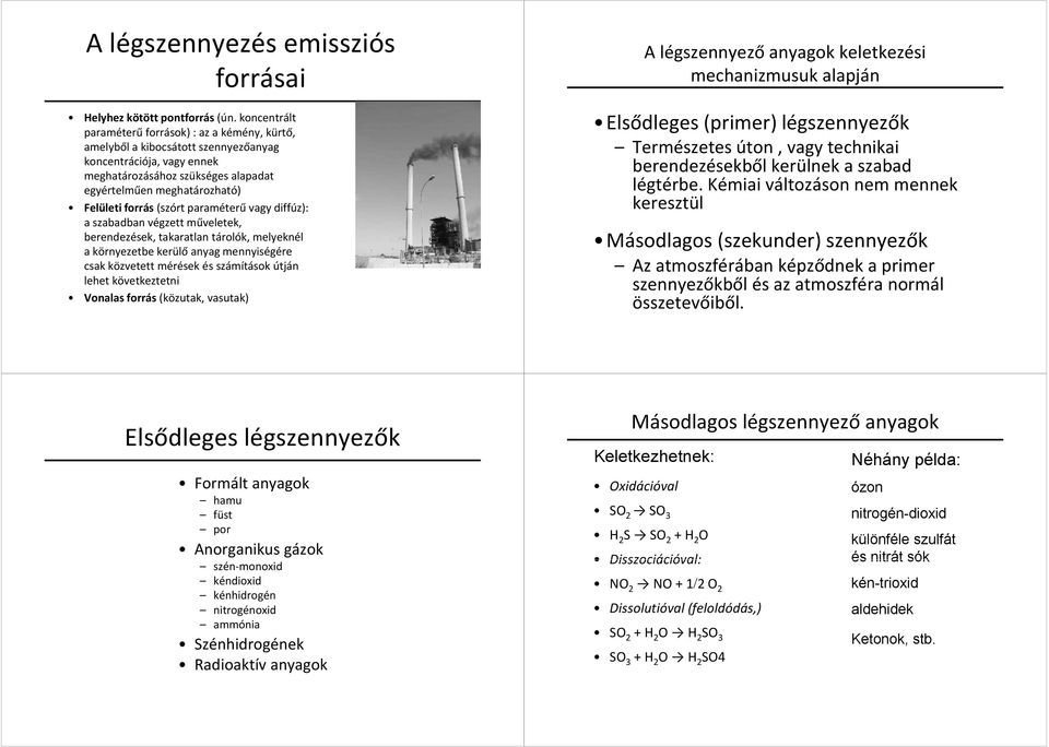 (szórt paraméterű vagy diffúz): a szabadban végzett műveletek, berendezések, takaratlan tárolók, melyeknél a környezetbe kerülő anyag mennyiségére csak közvetett mérések és számítások útján lehet