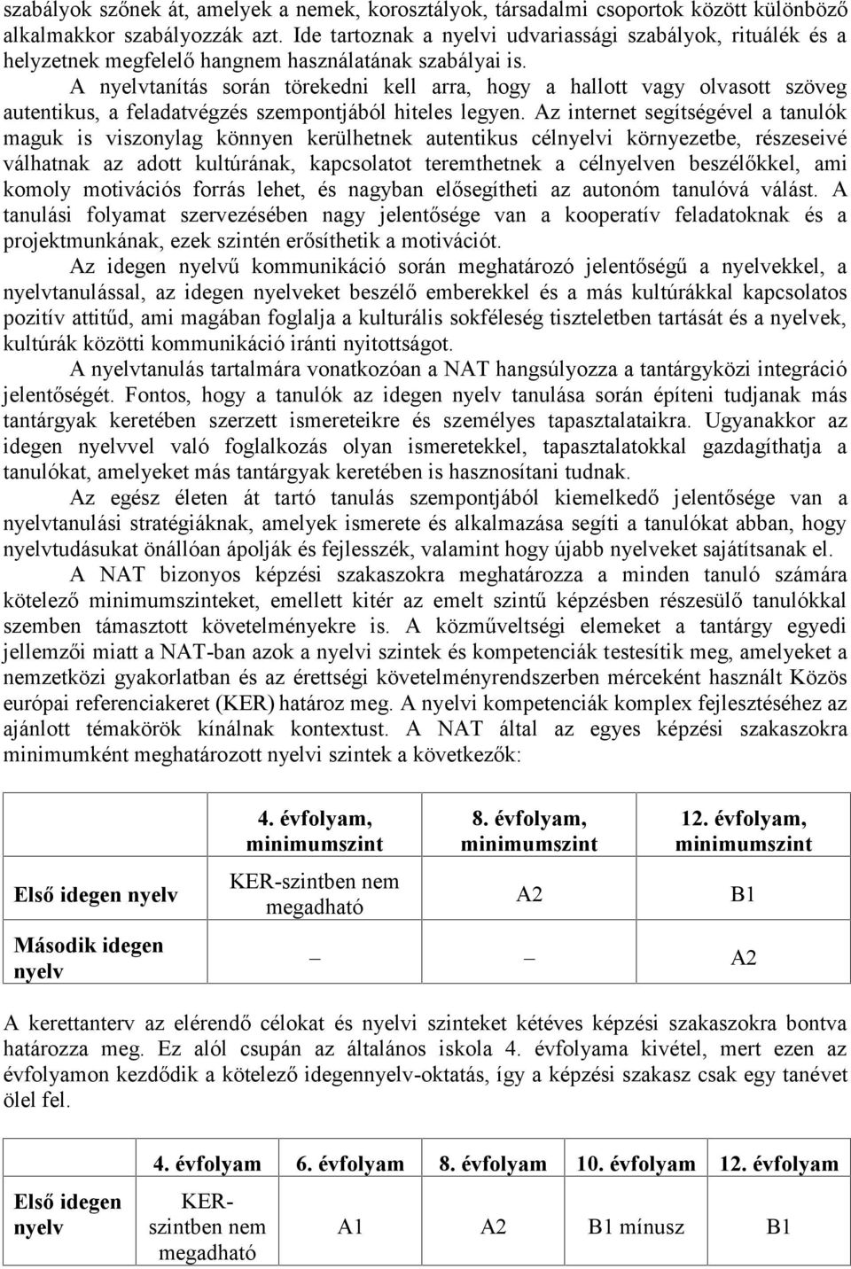 A nyelvtanítás során törekedni kell arra, hogy a hallott vagy olvasott szöveg autentikus, a feladatvégzés szempontjából hiteles legyen.