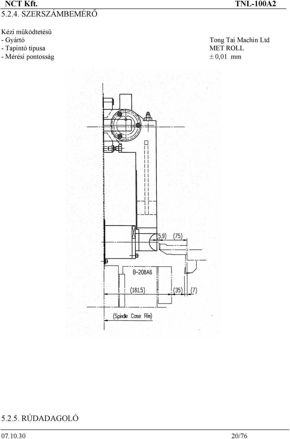 Gyártó Tong Tai Machin Ltd - Tapintó